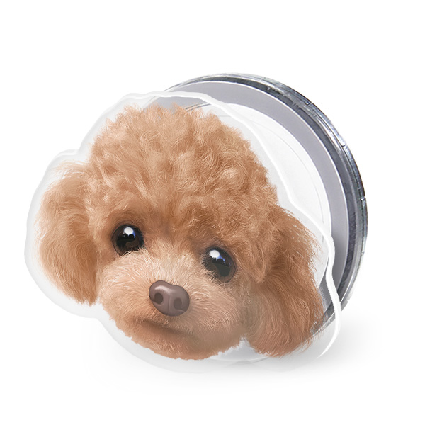Ruffy the Poodle Face Acrylic Magnet Tok (for MagSafe)