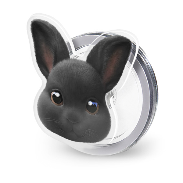 Black Jack the Rabbit Face Acrylic Magnet Tok (for MagSafe)