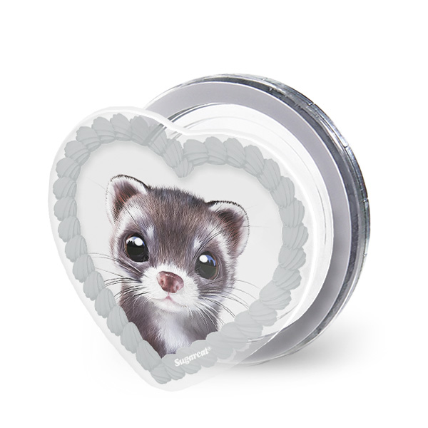 Jusky the Ferret MyHeart Acrylic Magnet Tok (for MagSafe)