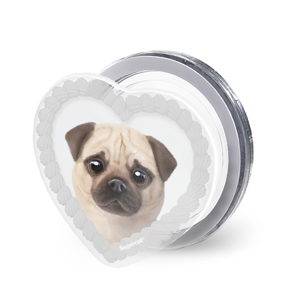 Puggie the Pug Dog MyHeart Acrylic Magnet Tok (for MagSafe)