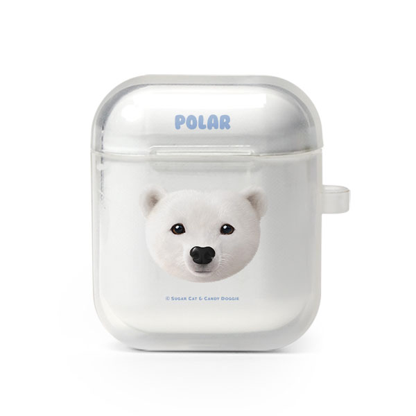Polar the Polar Bear Face AirPod TPU Case
