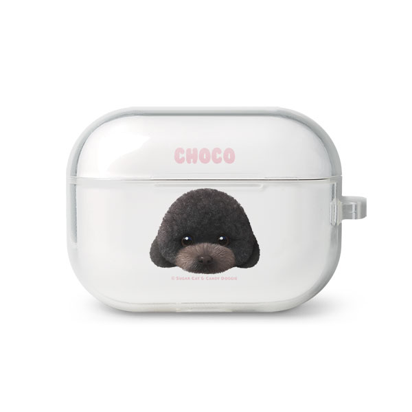 Choco the Black Poodle Face AirPod Pro TPU Case