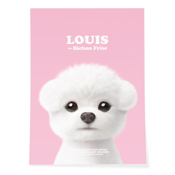 Louis the Bichon Frise Retro Art Poster