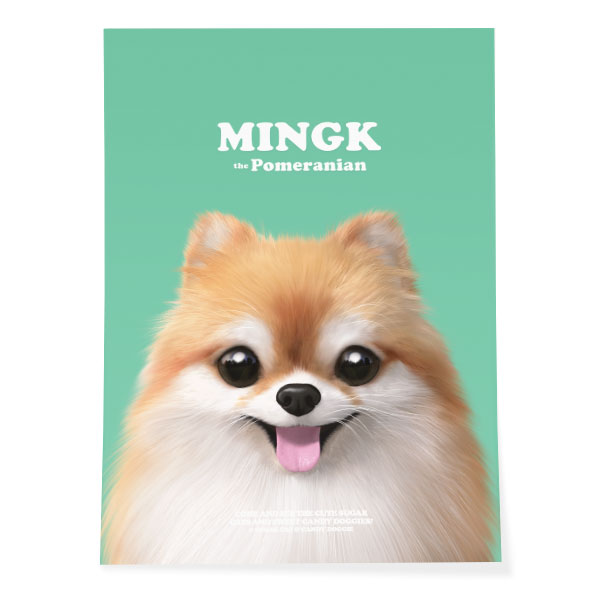 Mingk the Pomeranian Retro Art Poster