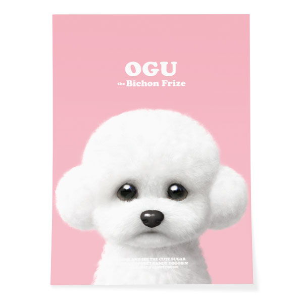 Ogu the Bichon Retro Art Poster