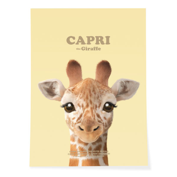 Capri the Giraffe Retro Art Poster