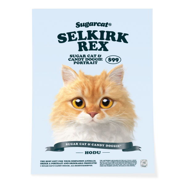 Hodu the Selkirk Rex New Retro Art Poster