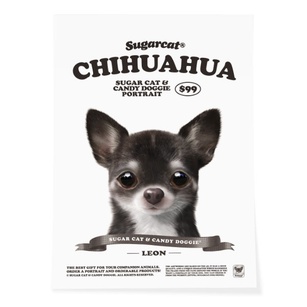Leon the Chihuahua New Retro Art Poster