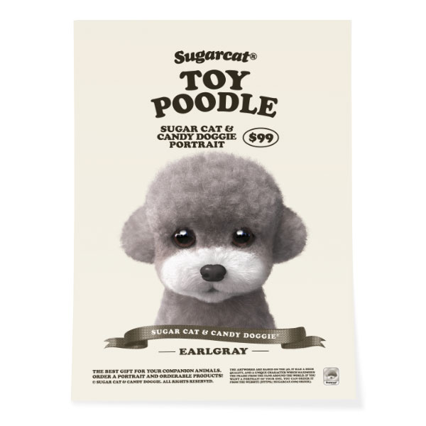 Earlgray the Poodle New Retro Art Poster