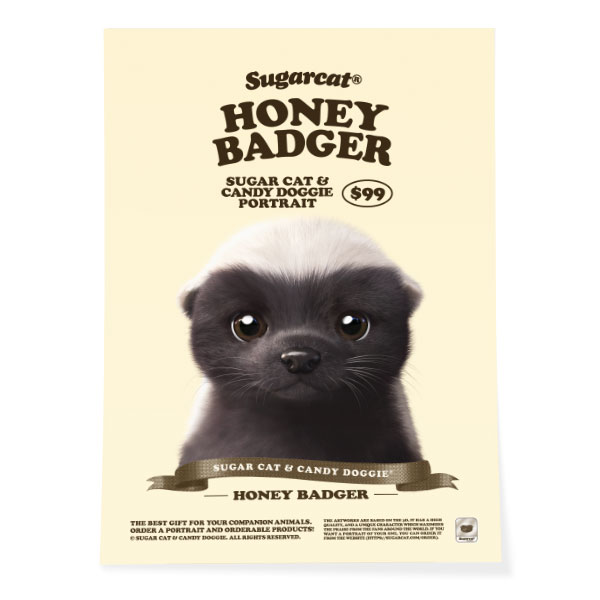 Honey Badger New Retro Art Poster