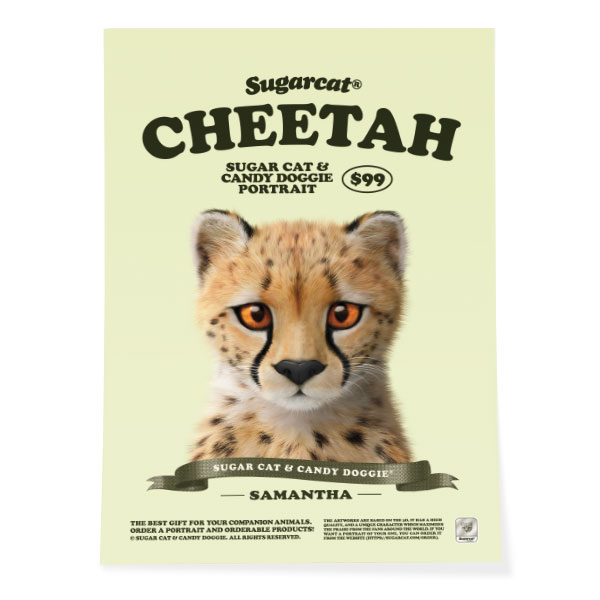 Samantha the Cheetah New Retro Art Poster