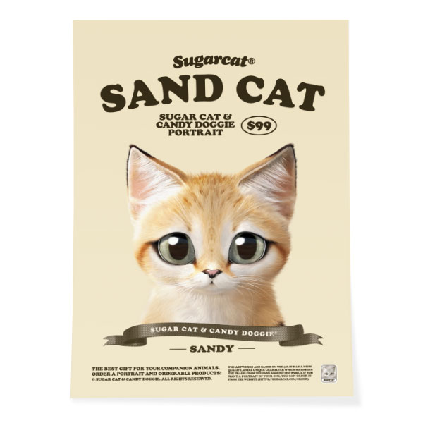 Sandy the Sand cat New Retro Art Poster