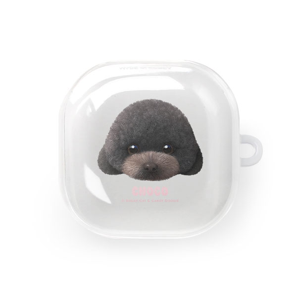 Choco the Black Poodle Face Buds Pro/Live TPU Case
