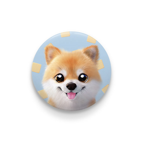 Tan the Pomeranian’s Biscuit Pin/Magnet Button