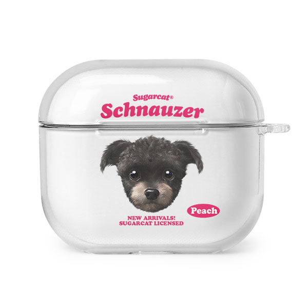 Peach the Schnauzer TypeFace AirPods 3 Clear Hard Case