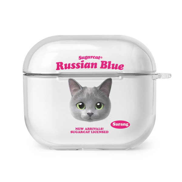 Sarang the Russian Blue TypeFace AirPods 3 Clear Hard Case