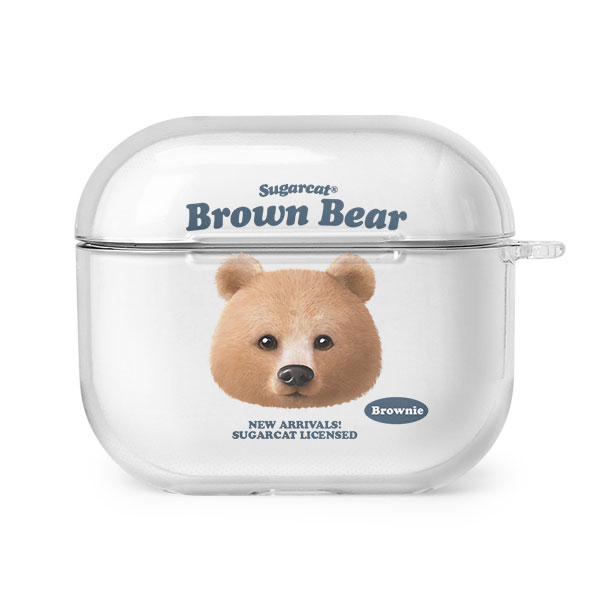 Brownie the Bear TypeFace AirPods 3 Clear Hard Case