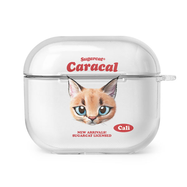 Cali the Caracal TypeFace AirPods 3 Clear Hard Case
