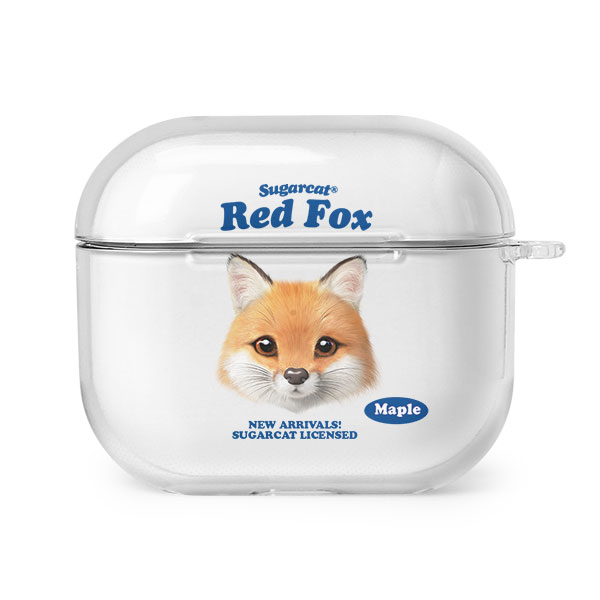 Maple the Red Fox TypeFace AirPods 3 Clear Hard Case
