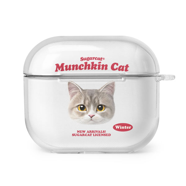 Winter the Munchkin TypeFace AirPods 3 Clear Hard Case