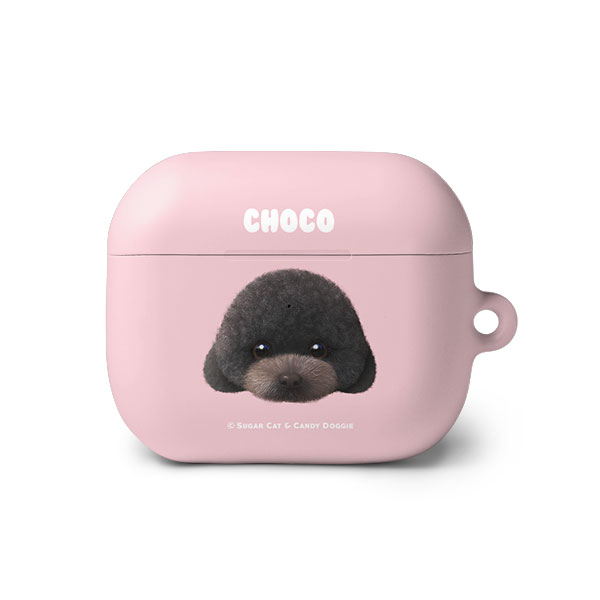 Choco the Black Poodle Face AirPods 3 Hard Case