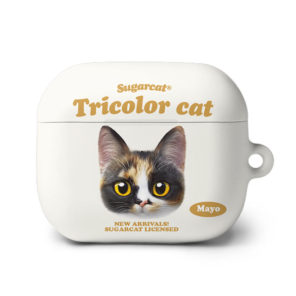 Mayo the Tricolor cat TypeFace AirPods 3 Hard Case