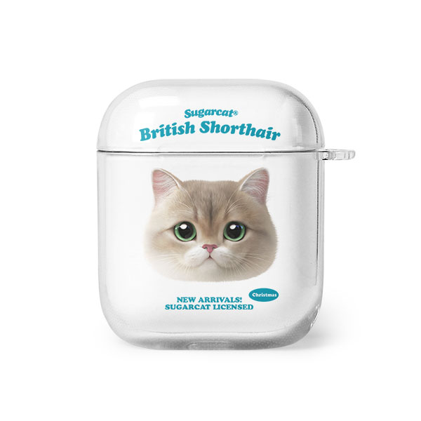 Christmas the British Shorthair TypeFace AirPod Clear Hard Case