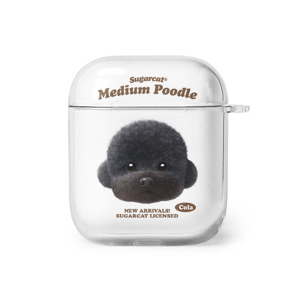Cola the Medium Poodle TypeFace AirPod Clear Hard Case