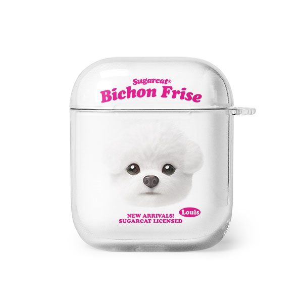 Louis the Bichon Frise TypeFace AirPod Clear Hard Case