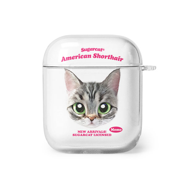 Momo the American shorthair cat TypeFace AirPod Clear Hard Case