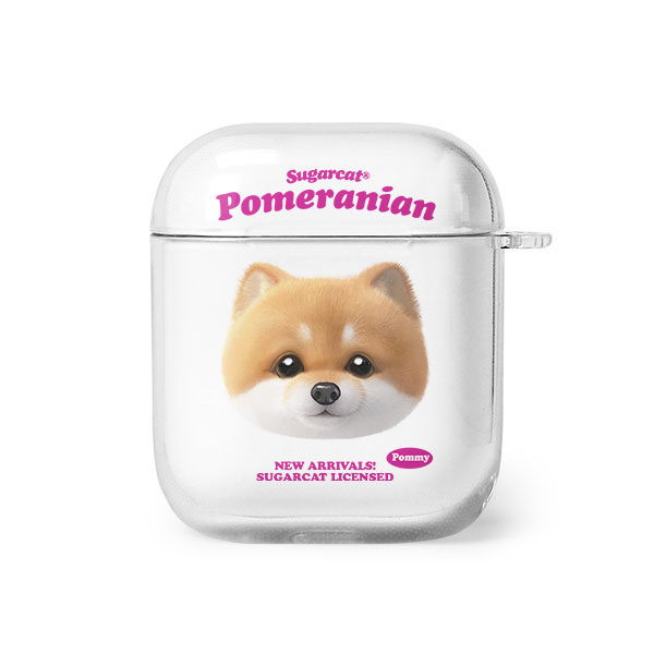 Pommy the Pomeranian TypeFace AirPod Clear Hard Case