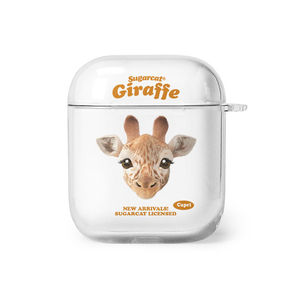 Capri the Giraffe TypeFace AirPod Clear Hard Case