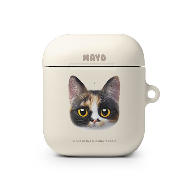 Mayo the Tricolor cat Face AirPod Hard Case