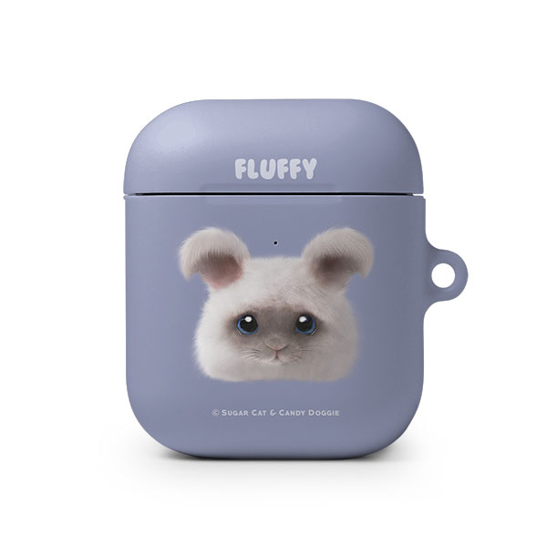 Fluffy the Angora Rabbit Face AirPod Hard Case