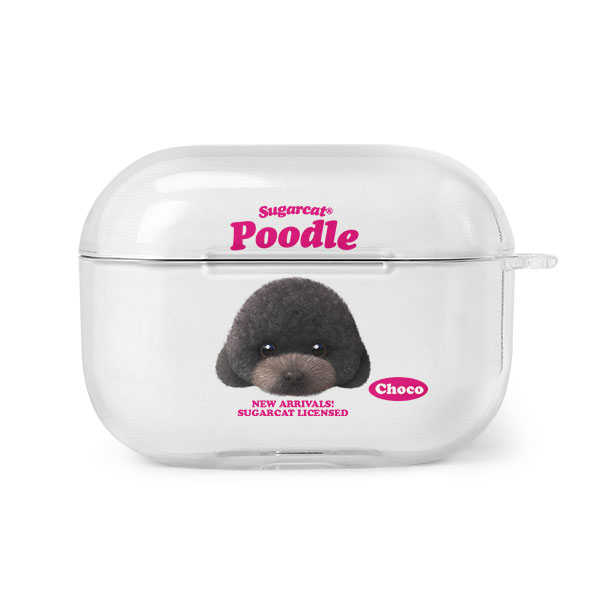 Choco the Black Poodle TypeFace AirPod PRO Clear Hard Case
