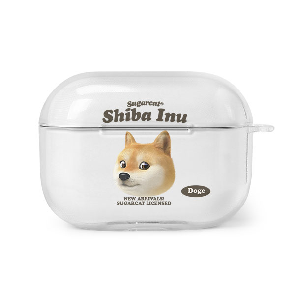 Doge the Shiba Inu (GOLD ver.) TypeFace AirPod PRO Clear Hard Case