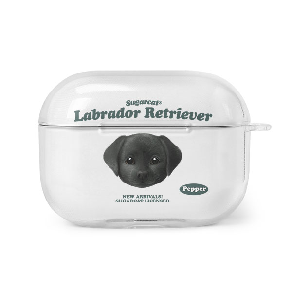 Pepper the Labrador Retriever TypeFace AirPod PRO Clear Hard Case
