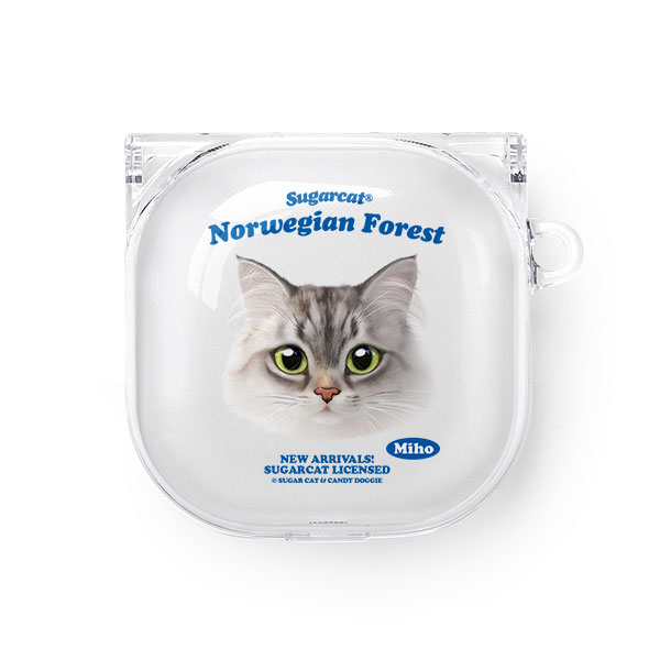 Miho the Norwegian Forest TypeFace Buds Pro/Live Clear Hard Case
