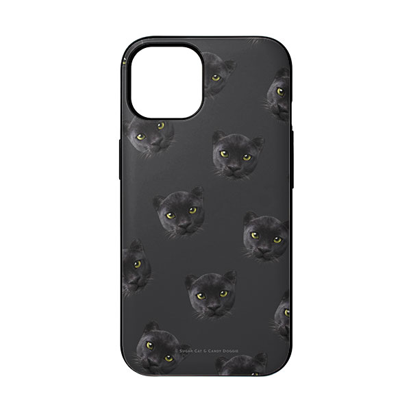 Blacky the Black Panther Face Patterns Door Bumper Case