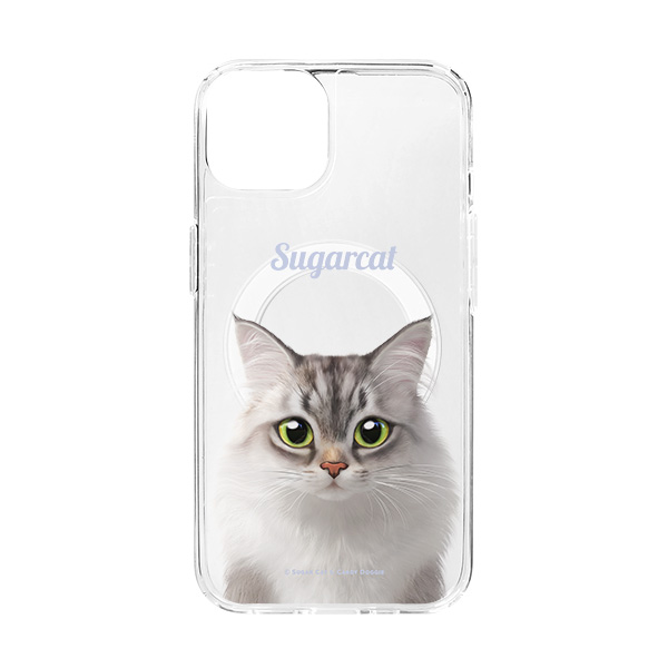 Miho the Norwegian Forest Simple Clear Gelhard Case (for MagSafe)