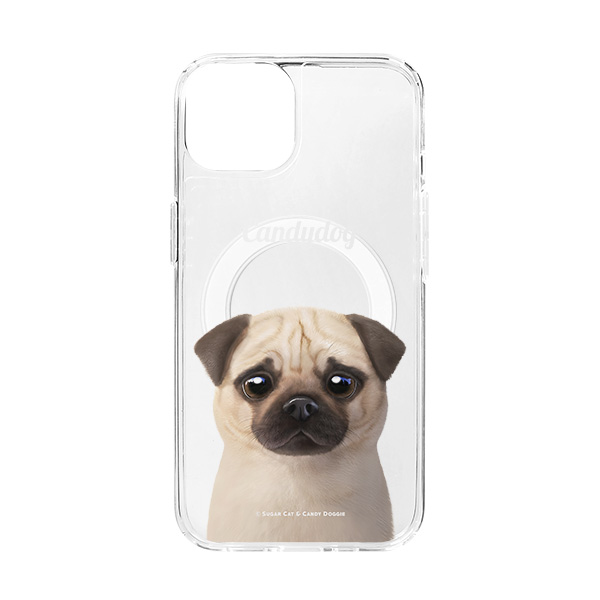 Puggie the Pug Dog Simple Clear Gelhard Case (for MagSafe)