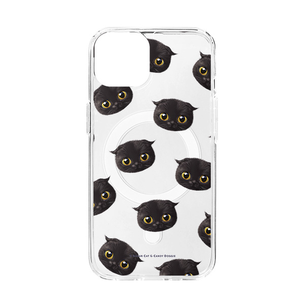 Gimo Face Patterns Clear Gelhard Case (for MagSafe)