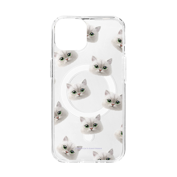 Ruby the Persian Face Patterns Clear Gelhard Case (for MagSafe)
