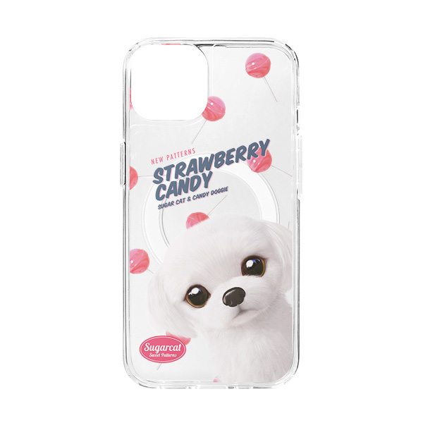 Doori’s Strawberry Candy New Patterns Clear Gelhard Case (for MagSafe)
