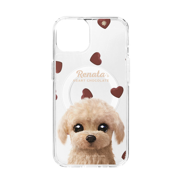 Renata the Poodle’s Heart Chocolate Clear Gelhard Case (for MagSafe)