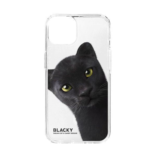 Blacky the Black Panther Peekaboo Clear Gelhard Case (for MagSafe)