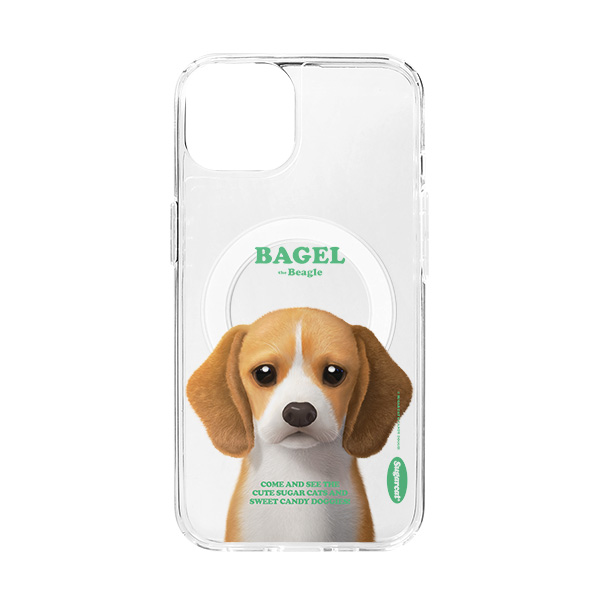 Bagel the Beagle Retro Clear Gelhard Case (for MagSafe)