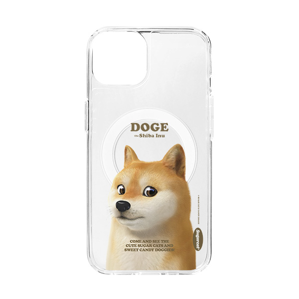 Doge the Shiba Inu (GOLD ver.) Retro Clear Gelhard Case (for MagSafe)