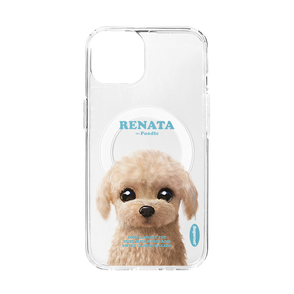 Renata the Poodle Retro Clear Gelhard Case (for MagSafe)