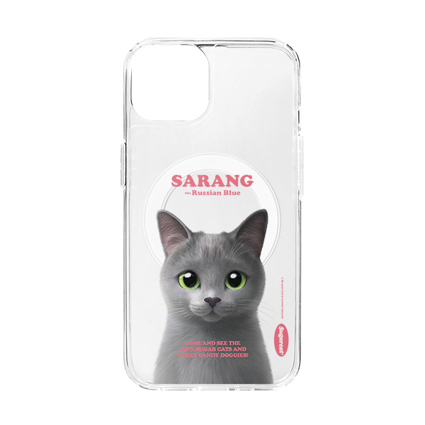 Sarang the Russian Blue Retro Clear Gelhard Case (for MagSafe)